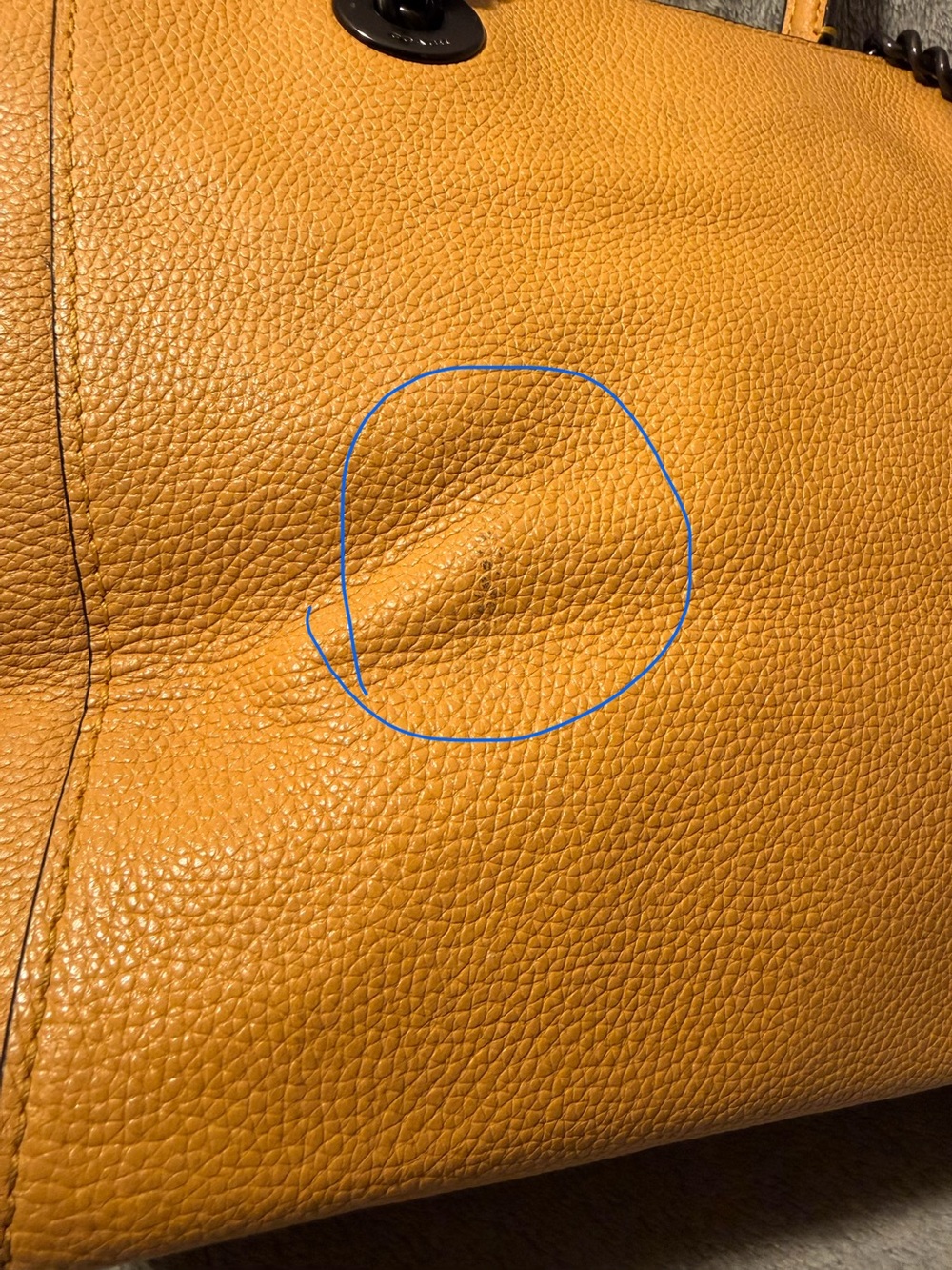 Coach Turnlock Mustard Yellow Leather Chain Tote No. 27 w/ Gunmetal Hardware - Picture 10 of 15